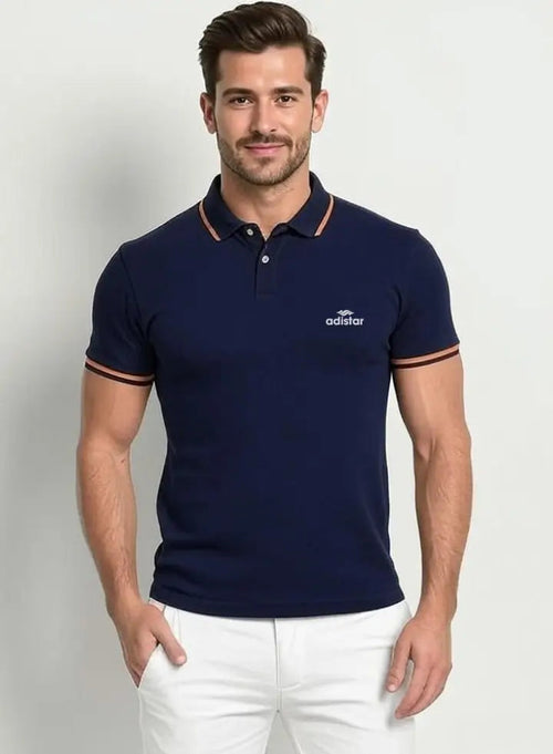 Navy Polo T Shirt-Orange &  White Trim Adistar Sialkot Pakistan