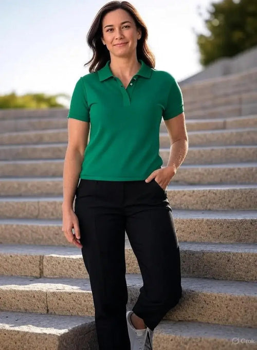 Women Green Polo T- Shirt Adistar Sialkot Pakistan