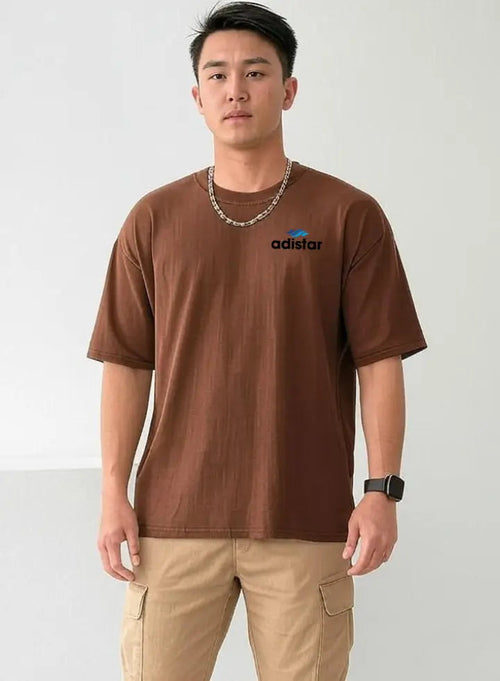 Men Drop Shoulder T Shirt Brown Adistar Sialkot Pakistan