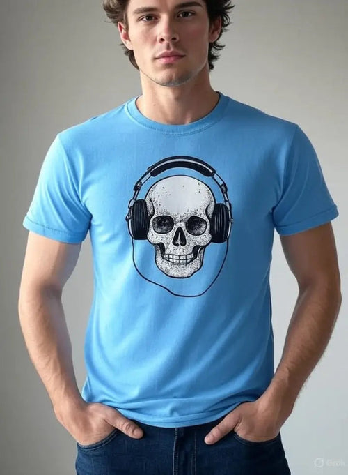 Men Sky Blue DTG Printing T-Shirt Adistar Sialkot Pakistan