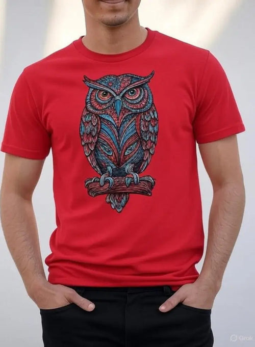 Men Red DTG Printing T-Shirt Adistar Sialkot Pakistan