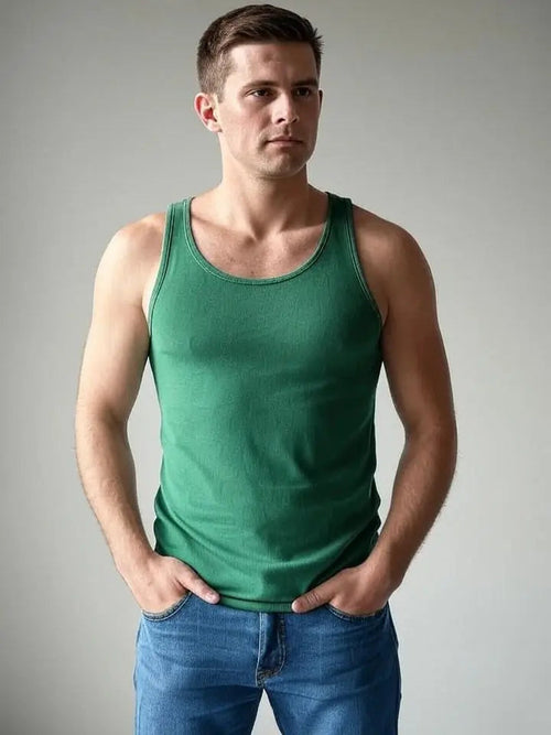Man Green Tank Top Adistar Sialkot Pakistan