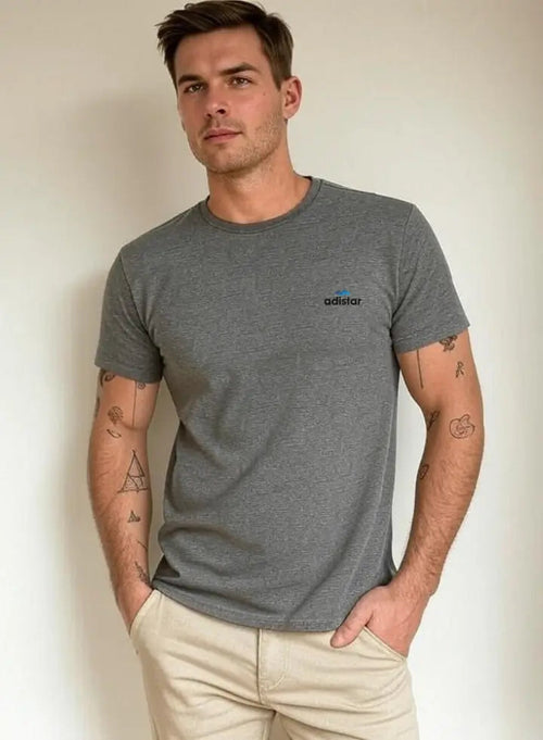 Men Grey T-Shirt Adistar Sialkot Pakistan