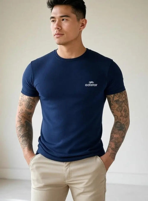 Men Navy Blue T-Shirt Adistar Sialkot Pakistan