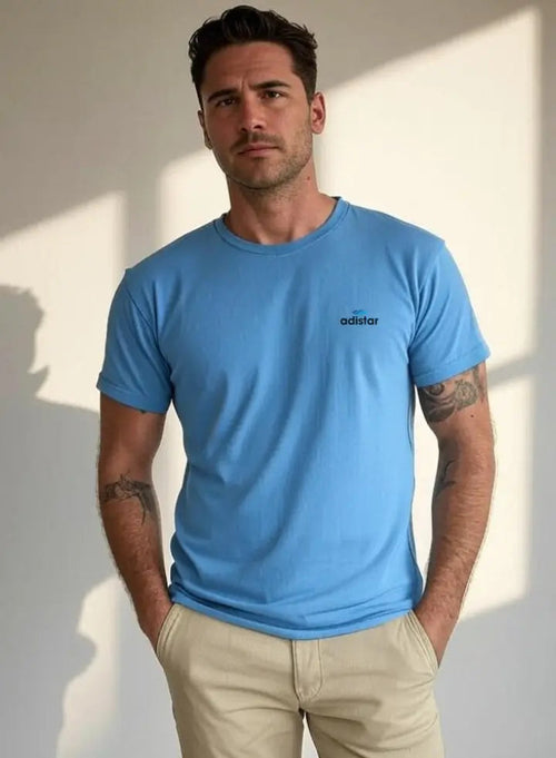 Men Sky Blue T-Shirt Adistar Sialkot Pakistan