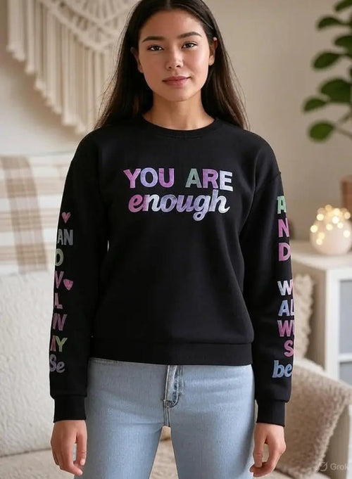 Women Black Puff Printing T Shirt Adistar Sialkot Pakistan