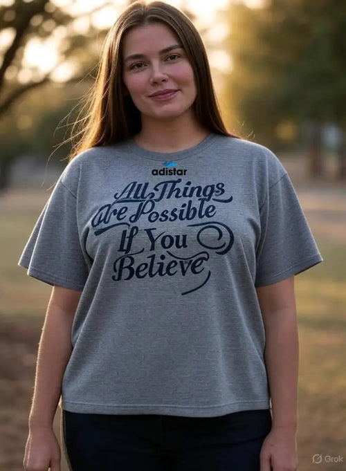 Women Drop Shoulder T Shirt Gray Adistar Sialkot Pakistan