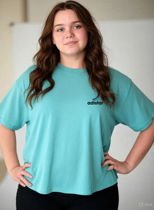 Women Drop Shoulder T Shirt Teal Adistar Sialkot Pakistan